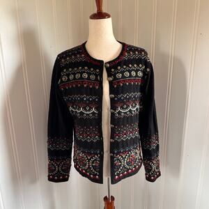 Vintage Y2K Whimsigoth Lambs Wool Cardigan size M